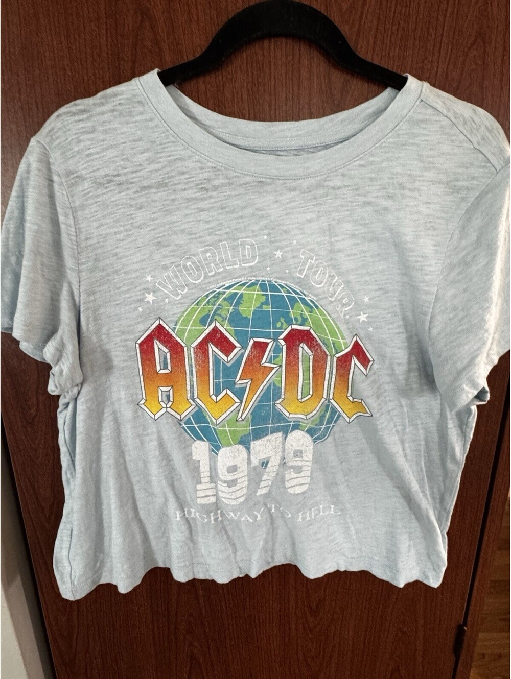 GAP AC/DC Women’s L World Tour 1979 Highway to Hell Graphic Crop T-Shirt